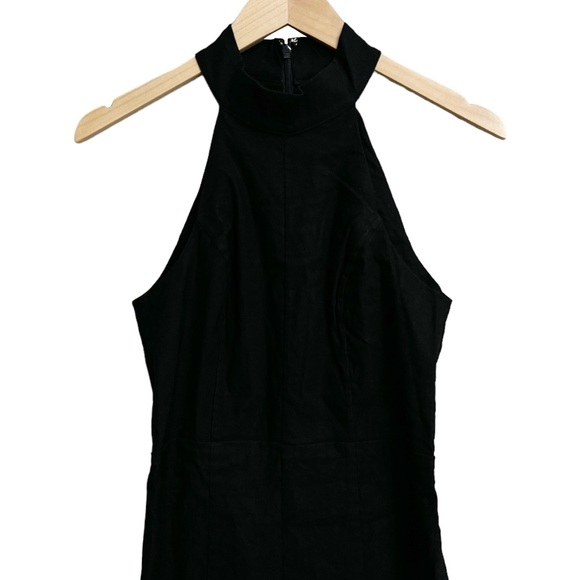 NWT Anthropologie Halter Slit Midi Dress Black - Picture 4 of 9